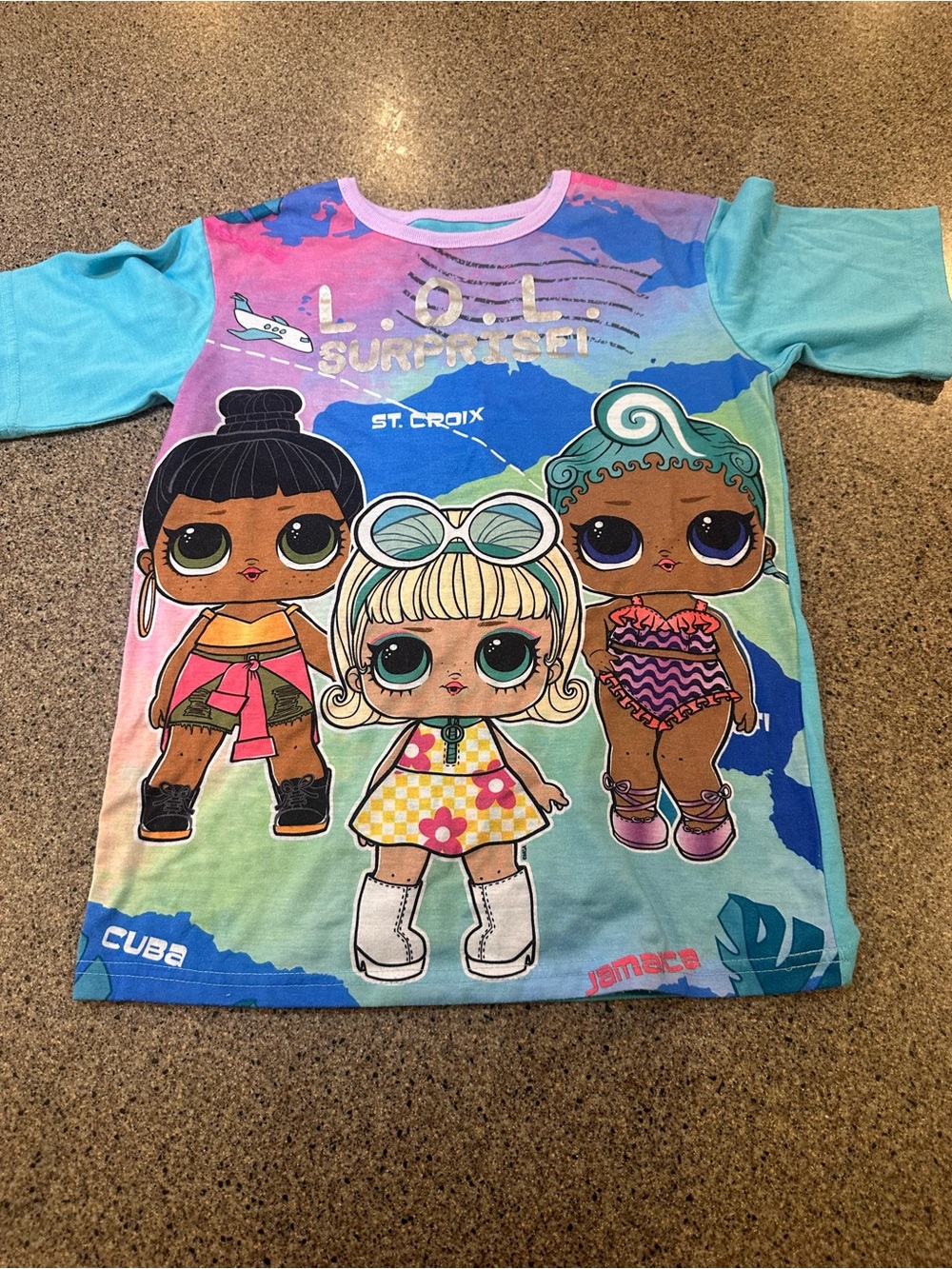 L.O.L. Surprise! Pink Purple Turquoise Tie-Dye Doll Tee
